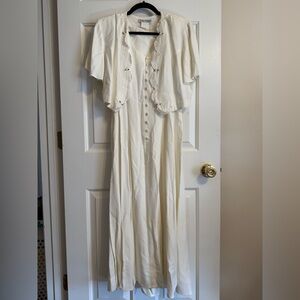 Vintage White Button-Down Dress Set